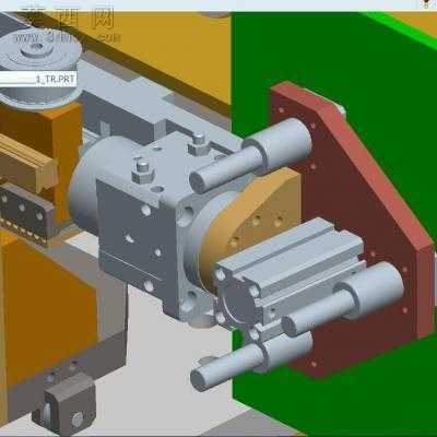 机械手模内取料带旋转和切水口一体机设备 3D模型