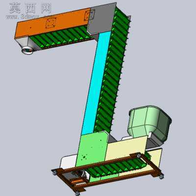 Z形提升机、用于颗粒物料输送 3D模型