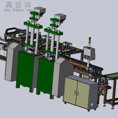 USB数据线材上下料与治具回流线设备 3D模型