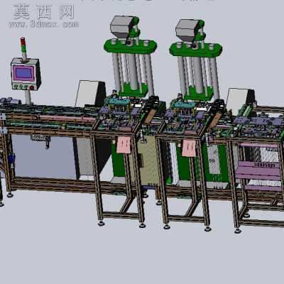 USB数据线材上下料与治具回流线设备 3D模型