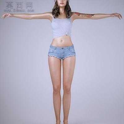 ����ʵ��3dmax��Ůģ��+��ͼ 3Dģ��