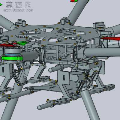 大疆 DJI_S1000 无人机 整机结构图纸 3D模型