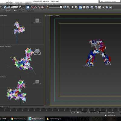 变形金刚擎天柱3DMAX模型部件详细,可转并3D打印 3D模型