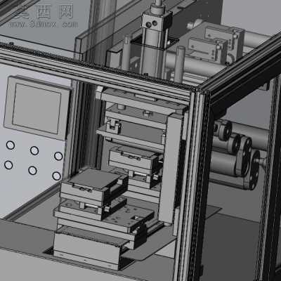 自动贴标机 3D模型