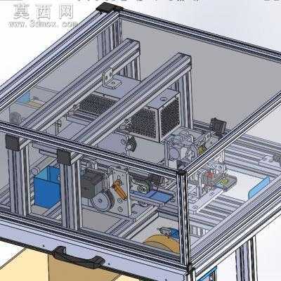 自动化纸箱封箱贴标一体机 3D模型