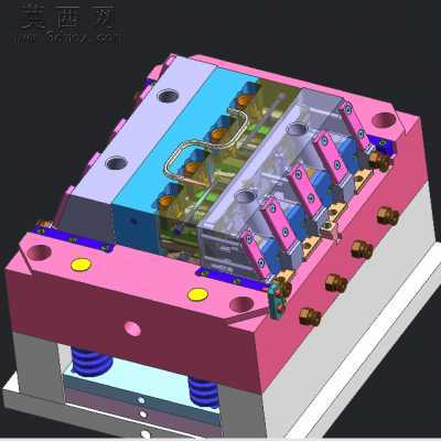 滑块上出斜顶 3D模型