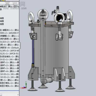 底部出胶压力罐、储胶罐 3D模型