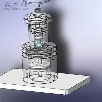马达轴心刹車片涂油机构含涡杆轴心马达 3D模型,3DXML