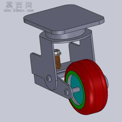 减震脚轮 3D模型