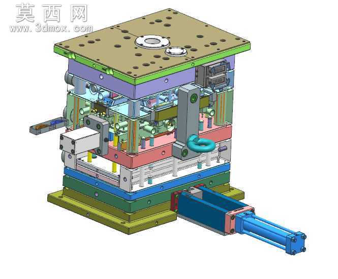 双色螺纹模具 3D模型