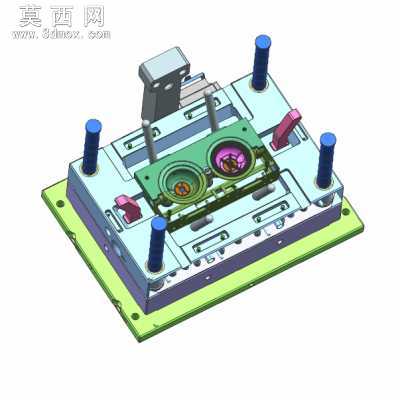 双色螺纹模具 3D模型