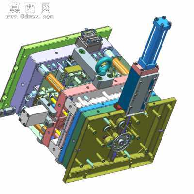 双色螺纹模具 3D模型