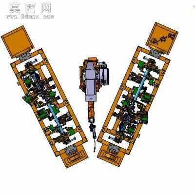 汽车仪表梁骨架机器人弧焊焊装夹具 3D模型