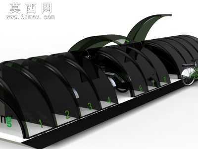 高档自行车停车棚 3D模型