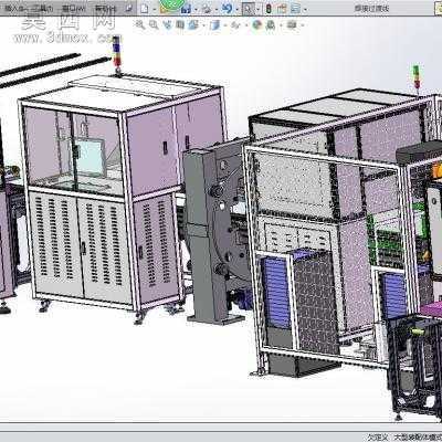 电池焊接:全自动电池电芯焊接生产加工线 3D模型