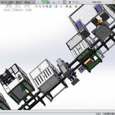 电池焊接:全自动电池电芯焊接生产加工线 3D模型