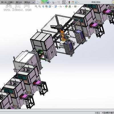 电池焊接:全自动电池电芯焊接生产加工线 3D模型