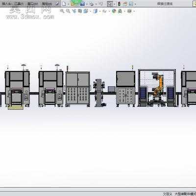 电池焊接:全自动电池电芯焊接生产加工线 3D模型