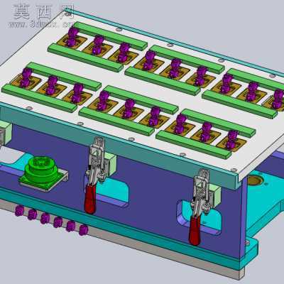 C20电池模组连接片与极柱焊接夹具 3D模型