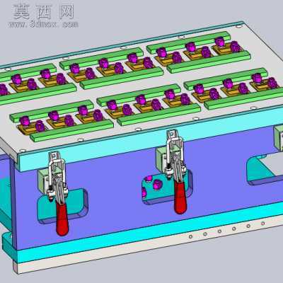 C20电池模组连接片与极柱焊接夹具 3D模型