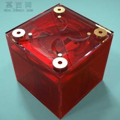 手动方形戒指盒 3D模型
