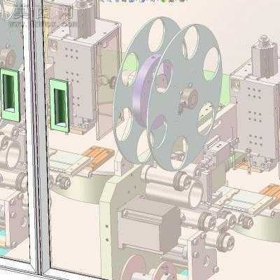 六工位双转台式贴铝箔纸机械设备自动贴标机 3D模型