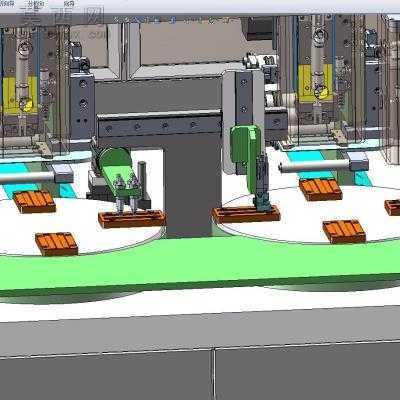 六工位双转台式贴铝箔纸机械设备自动贴标机 3D模型