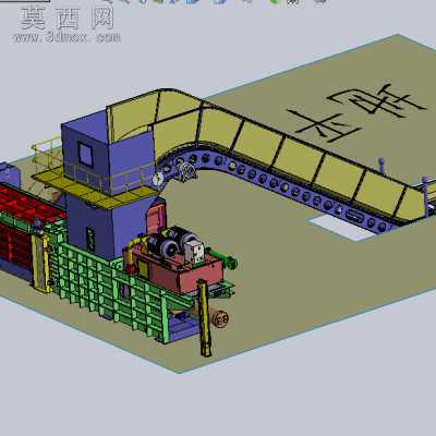 废纸皮全自动打包机 3D模型