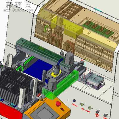 全自动机IC芯片烧录程序自动写入设备可做贴片和插件机 3D模型