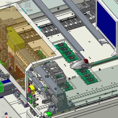 全自动机IC芯片烧录程序自动写入设备可做贴片和插件机 3D模型