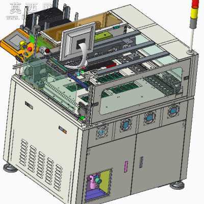 全自动机IC芯片烧录程序自动写入设备可做贴片和插件机 3D模型