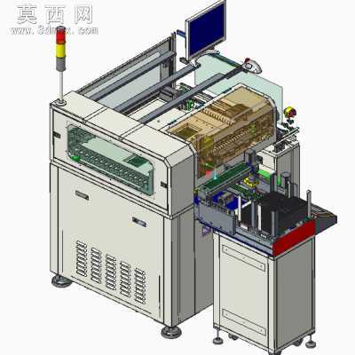全自动机IC芯片烧录程序自动写入设备可做贴片和插件机 3D模型