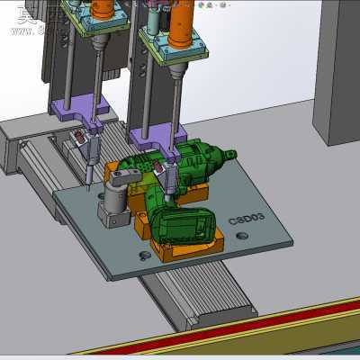 双电批双轴自动锁螺丝机设计 3D模型