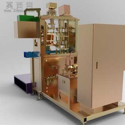 凸轮轴压装检漏机总装图 3D模型