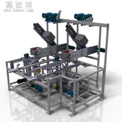 折叠式包装机、折叠盒包装机 3D模型