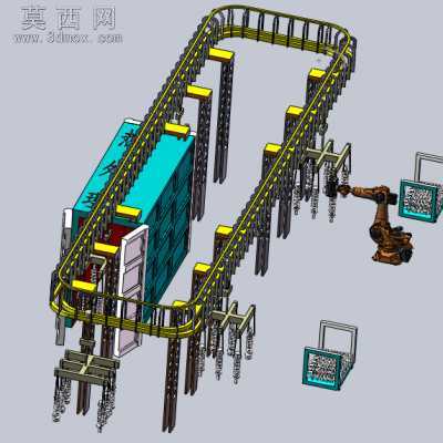 曲轴热处理机器人上下料工装设备 3D模型