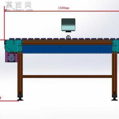 桌角防护软胶喷码线、链条输送激光打码设备 3D模型