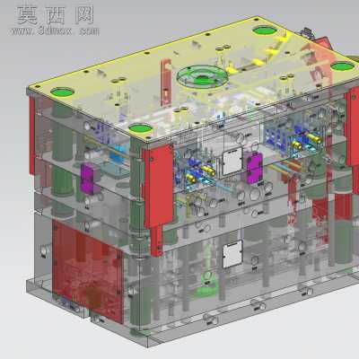 复杂出口模具 3D模型