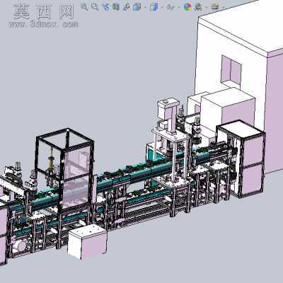 全自动定子轴装配流水线,大型非标组装线 3D模型