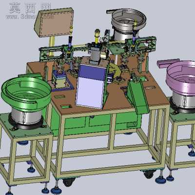 自动化圆形盖组装机双震动盘送料转盘式结构 3D模型