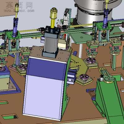 自动化圆形盖组装机双震动盘送料转盘式结构 3D模型