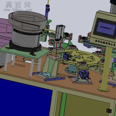 自动化圆形盖组装机双震动盘送料转盘式结构 3D模型