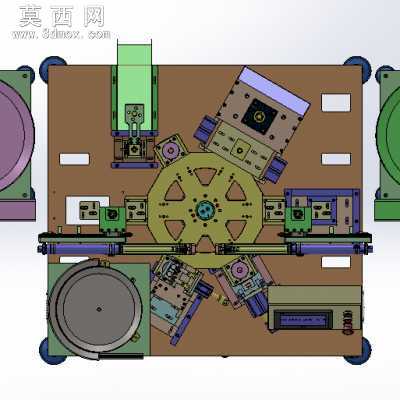 自动化圆形盖组装机双震动盘送料转盘式结构 3D模型