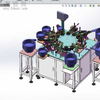 微动开关组装机、开关内部元件自动化组装 3D模型