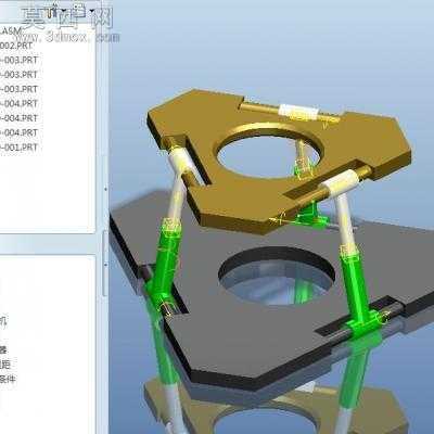 简易并联机构装配及运动仿真 3D模型