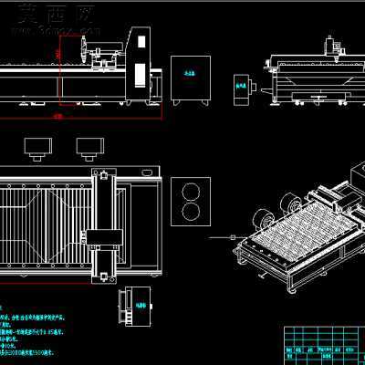激光切割机两侧驱动 3D模型