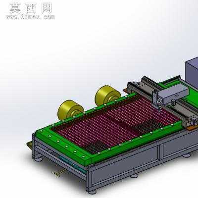 激光切割机两侧驱动 3D模型