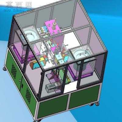 马达转子风叶自动组装机附带涂金水工位系统 3D模型