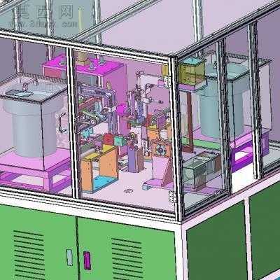 马达转子风叶自动组装机附带涂金水工位系统 3D模型