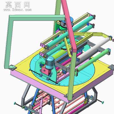 吹膜机旋转牵引机构 3D模型